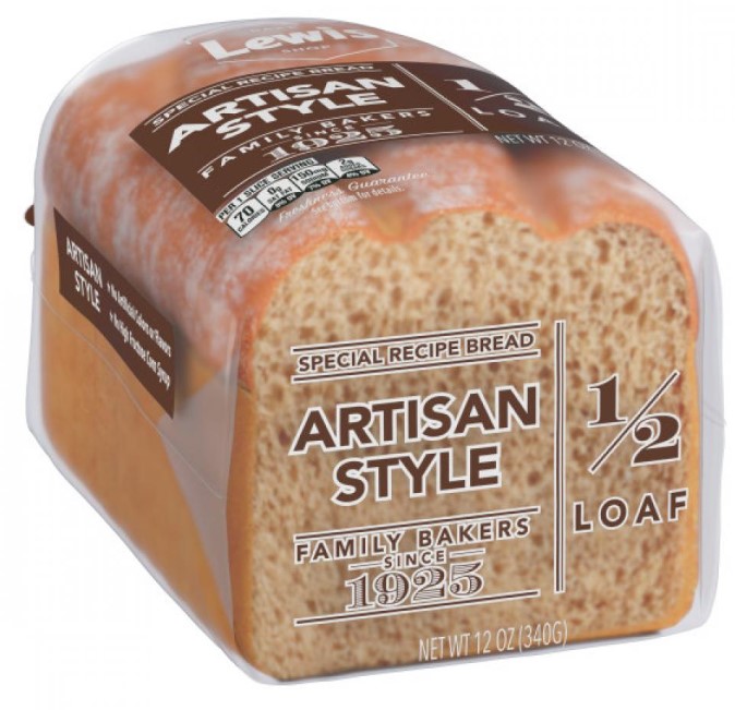 Lewis Bake Shop Artisan Style 1/2 Loaf bread recalled due to undeclared hazelnuts