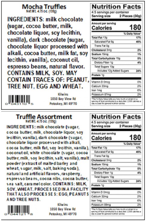 Kilwins Mocha Truffles recalled due to undeclared pecans