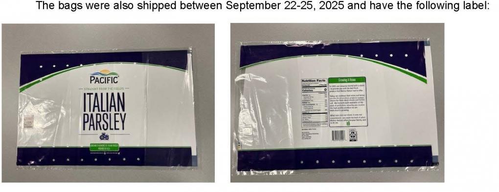 Pacific International Marketing Recalls Fresh Italian Parsley Because of Possible Health Risk Pacific International Marketing Recalls Fresh Italian Parsley Because of Possible Health Risk