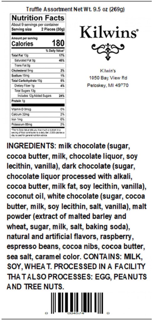 Kilwins Mocha Truffles recalled due to undeclared pecans