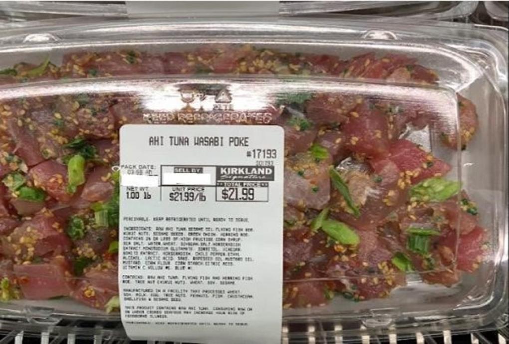 Western United Fish Company Recalls Kirkland Signature Brand Ahi Tuna Wasabi Poke Because of Possible Health Risk