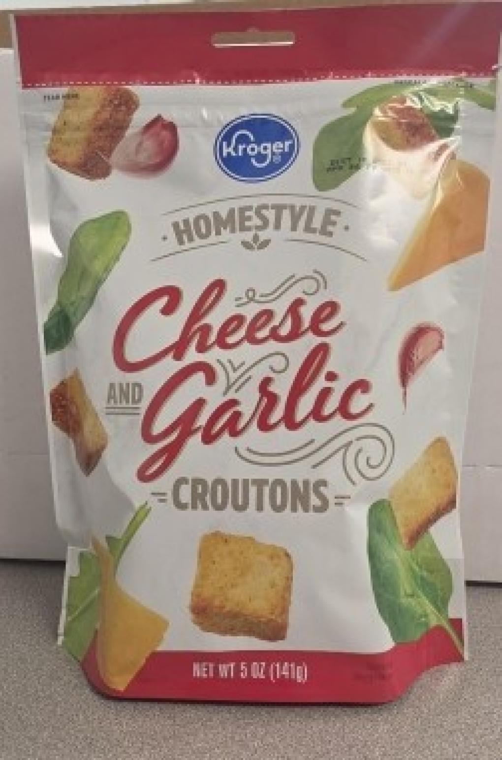 Sugar Foods Issues Recall of Specific Lots of Kroger Homestyle Cheese Garlic Croutons Due to Possible Health Risk