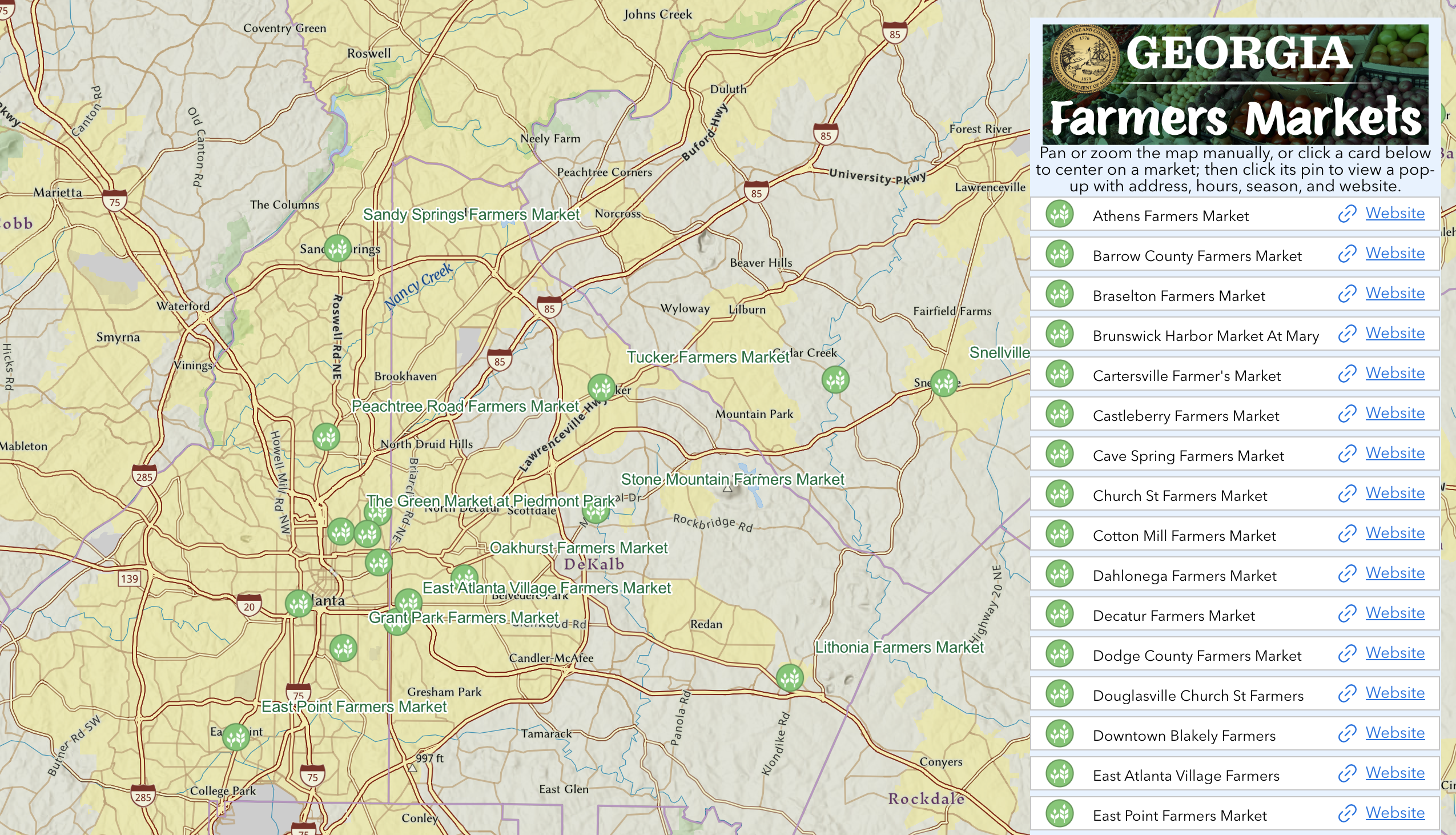 Georgia Department of Agriculture Launches Official 2025 Georgia Grown Farmers Market Map