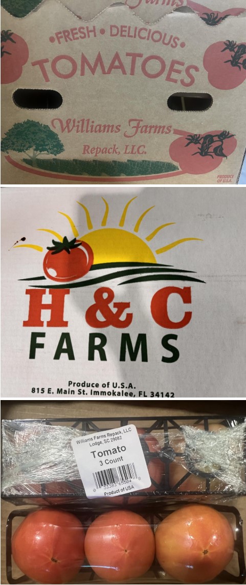 Williams Farms Repack and H&C Farms tomatoes recalled due to potential Salmonella contamination