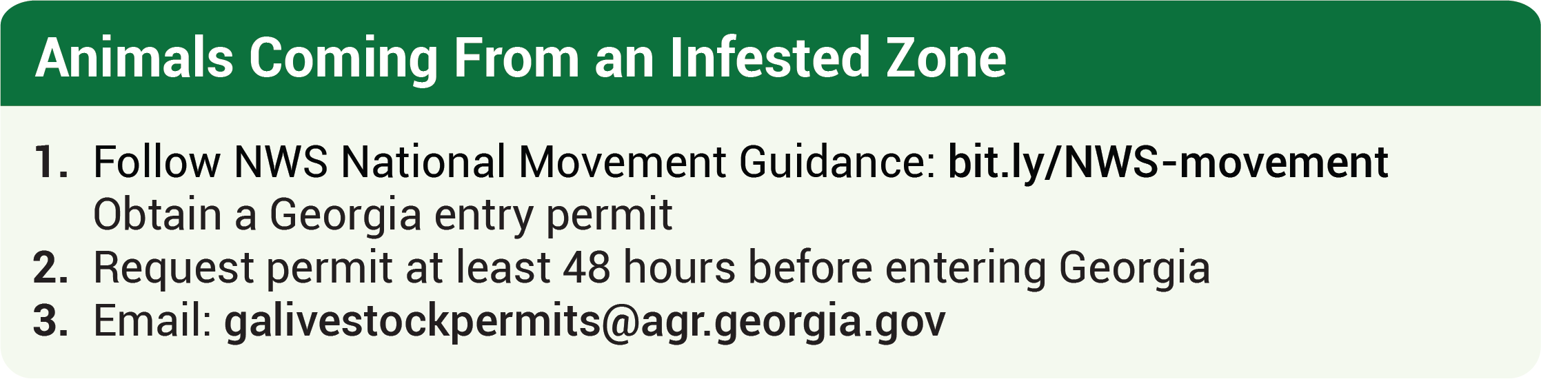 Animals Coming from an Infested Zone