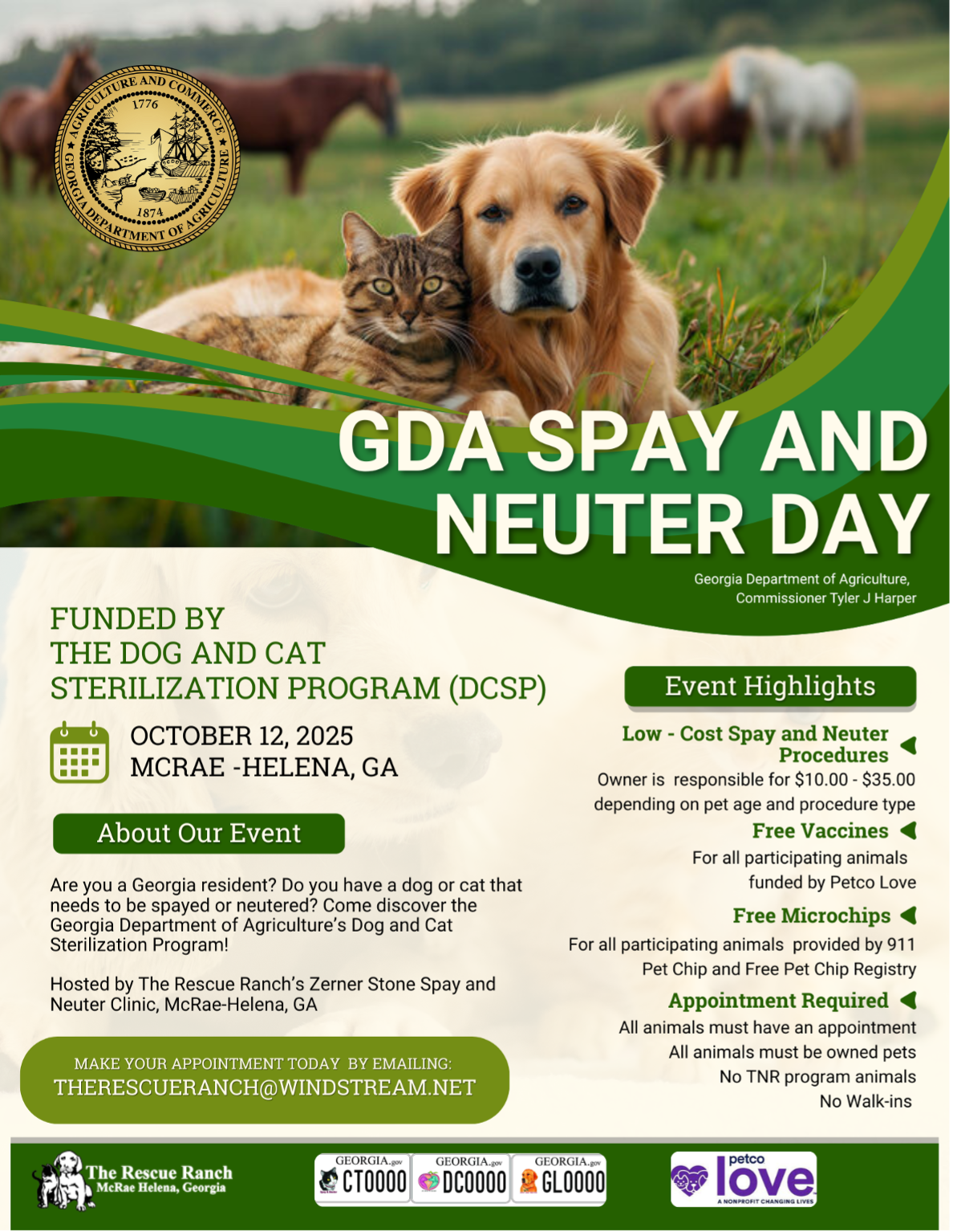 GDA to Host Low-cost Spay/Neuter Day in McRae-Helene