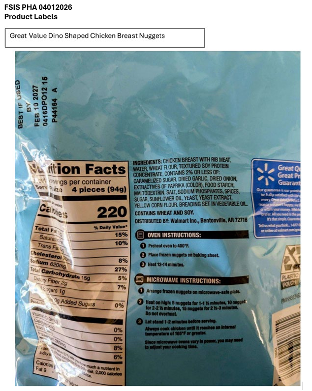 FSIS Issues Public Health Alert For Frozen, Dinosaur-Shaped, Ready-To-Eat Chicken Nuggets Due To Traces Of Lead FSIS Issues Public Health Alert For Frozen, Dinosaur-Shaped, Ready-To-Eat Chicken Nuggets Due To Traces Of Lead