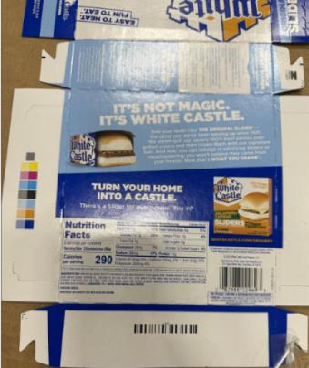 White Castle Frozen Food Division Recalls Frozen 4-Count Cartons of Original Sliders Due to Undeclared Milk and Soy White Castle Frozen Food Division Recalls Frozen 4-Count Cartons of Original Sliders Due to Undeclared Milk and Soy