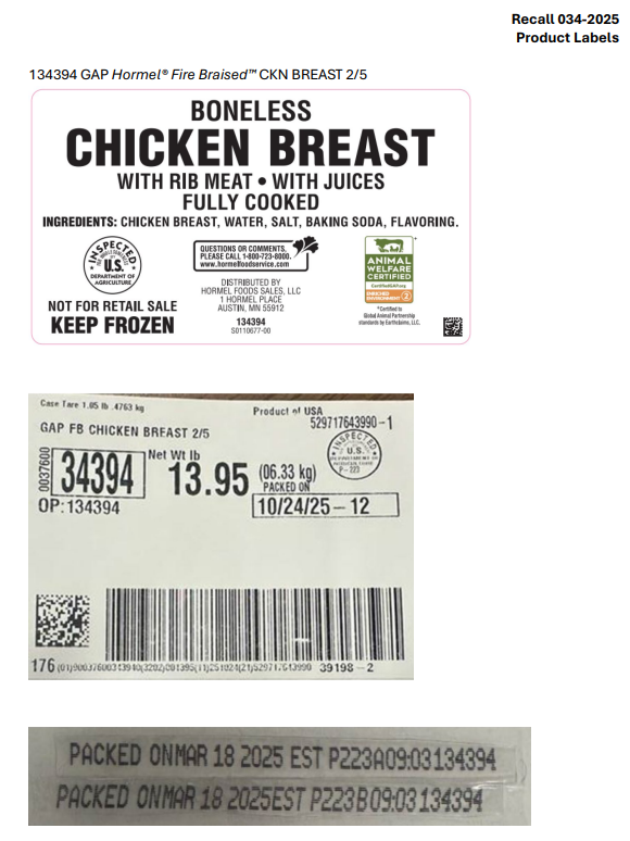 Hormel Foods Corporation Recalls Ready-To-Eat Frozen Chicken Products Due to Possible Foreign Matter Contamination Hormel Foods Corporation Recalls Ready-To-Eat Frozen Chicken Products Due to Possible Foreign Matter Contamination