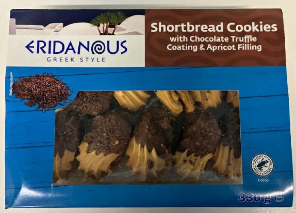 LIDL US Recalls Eridanous Shortbread Cookies with Chocolate Truffle Coating & Apricot Filling due to Undeclared Wheat, Soy, Milk, and Eggs LIDL US Recalls Eridanous Shortbread Cookies with Chocolate Truffle Coating & Apricot Filling due to Undeclared Wheat, Soy, Milk, and Eggs