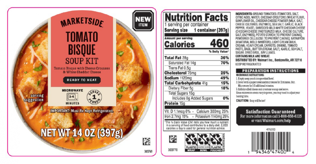 Kettle Cuisine Recalls Marketside Tomato Bisque Soup Kit – Sold Exclusively at Walmart Stores Because of Possible Health Risk Kettle Cuisine Recalls Marketside Tomato Bisque Soup Kit – Sold Exclusively at Walmart Stores Because of Possible Health Risk